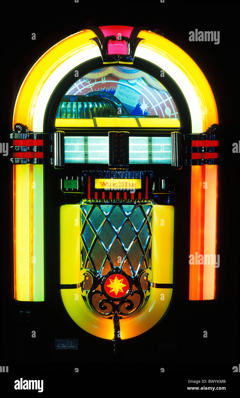 machine device appliance Jukebox radiant music music machine music box  nostalgically Wurlitzer Stock Photo - Alamy