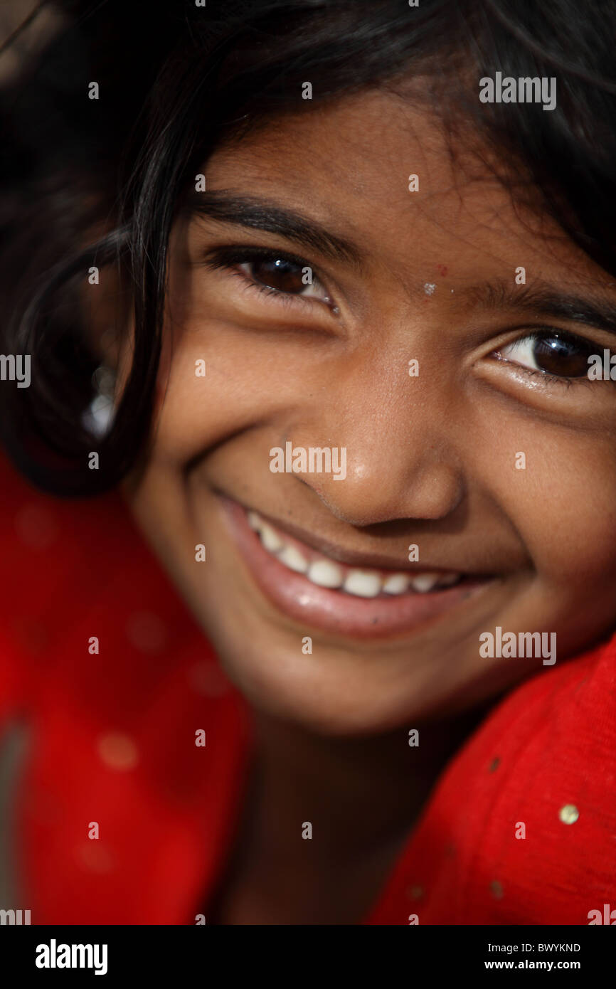 little girl Andhra Pradesh South India Stock Photo - Alamy