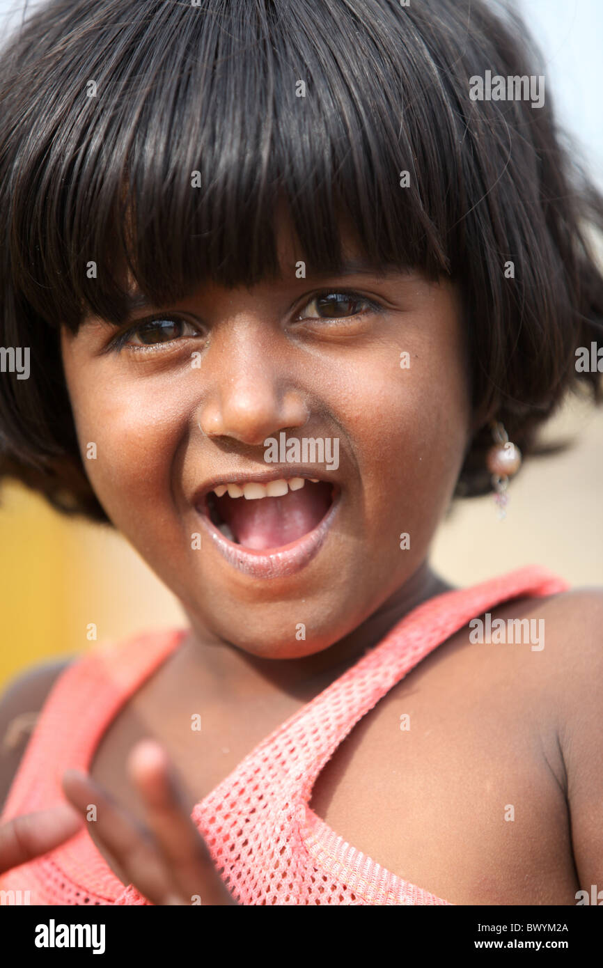 little girl Andhra Pradesh South India Stock Photo - Alamy
