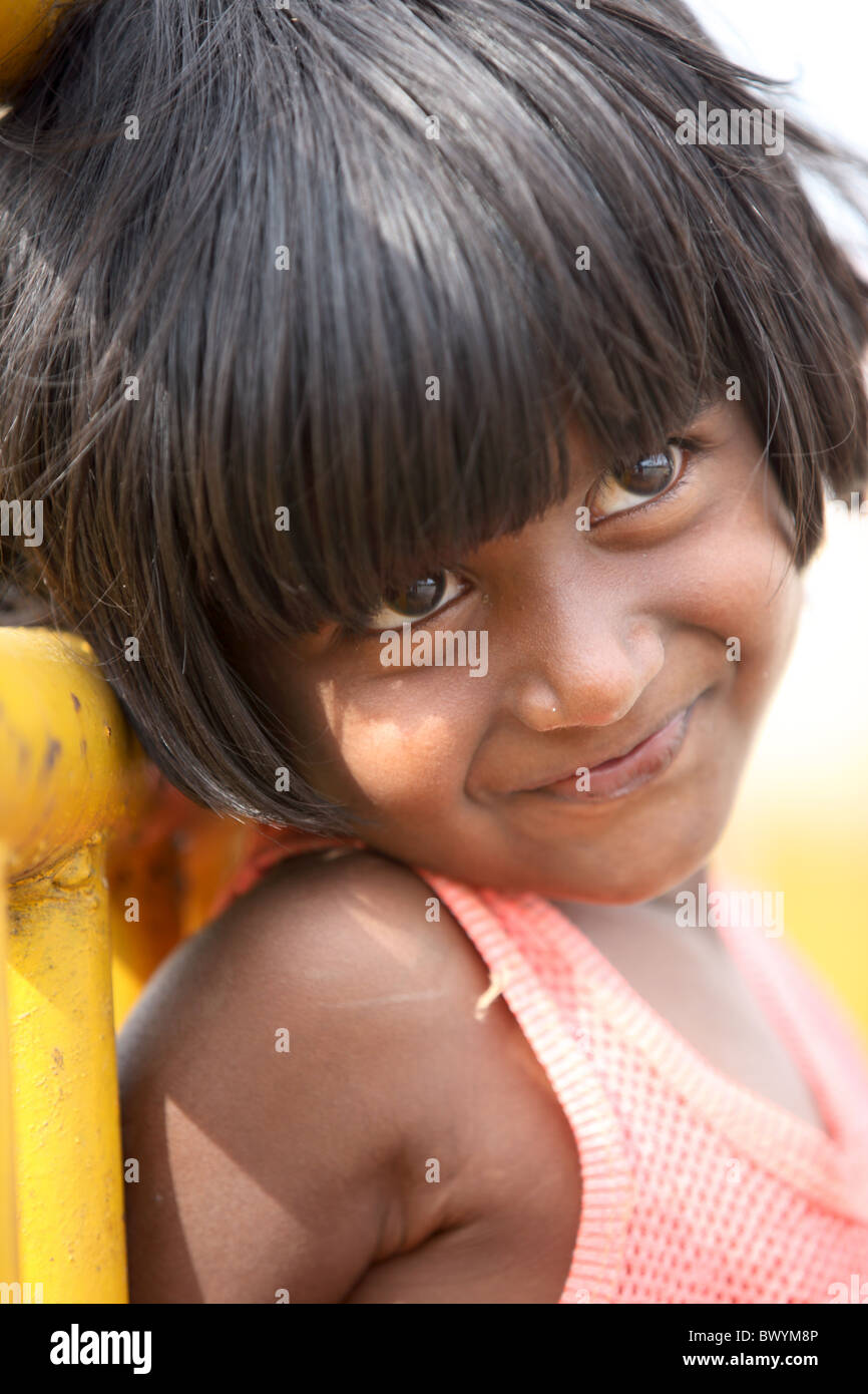 little girl Andhra Pradesh South India Stock Photo - Alamy