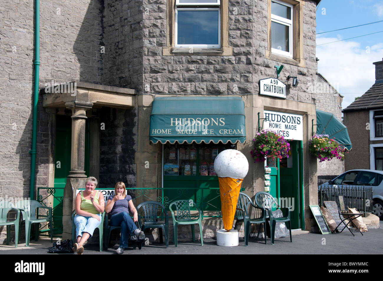 Chatburn's famous Ice Cream Shop Hudsons on Pendle Hill area in