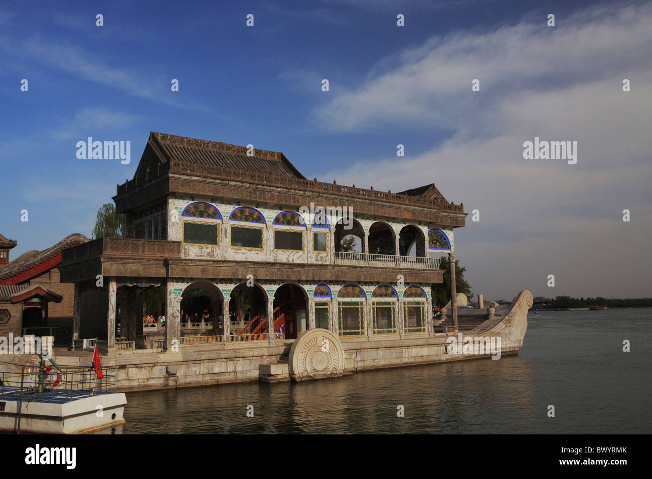 Marble Boat, Summer Palace, Beijing, China Stock Photo