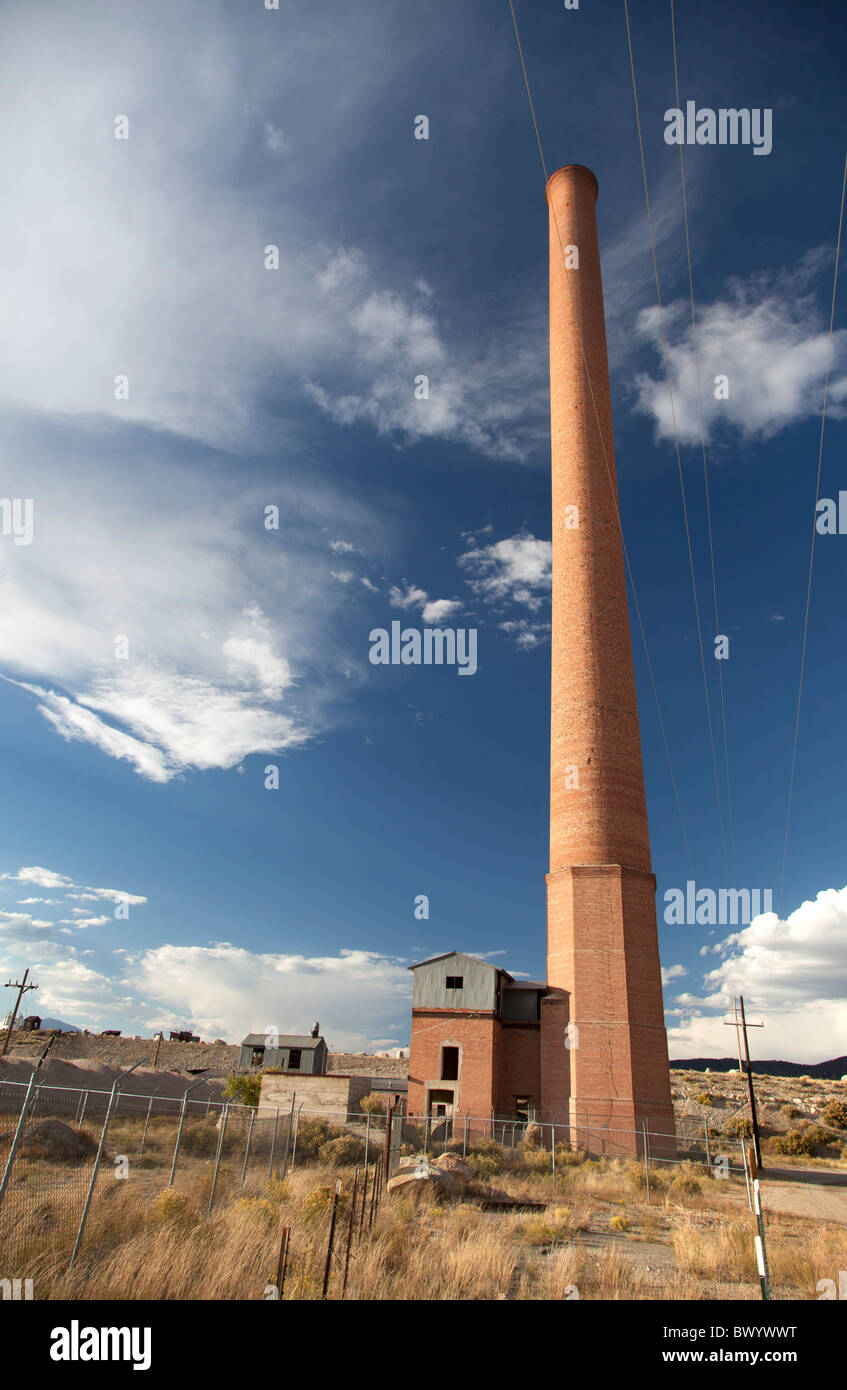 Historic Smelter Smokestack in Colorado Stock Photo