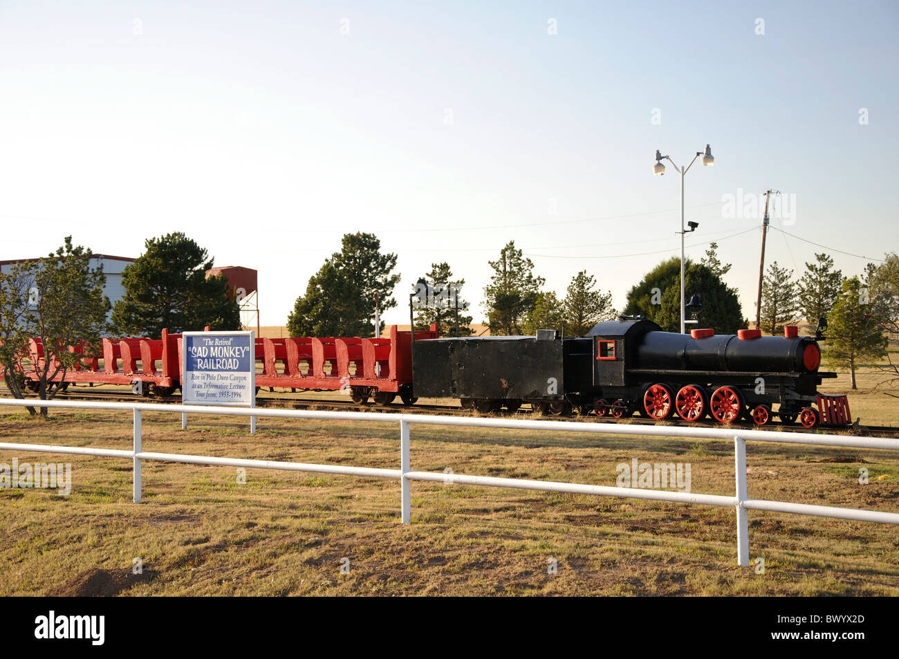Sad Monkey Retired Railroad, Texas, USA Stock Photo