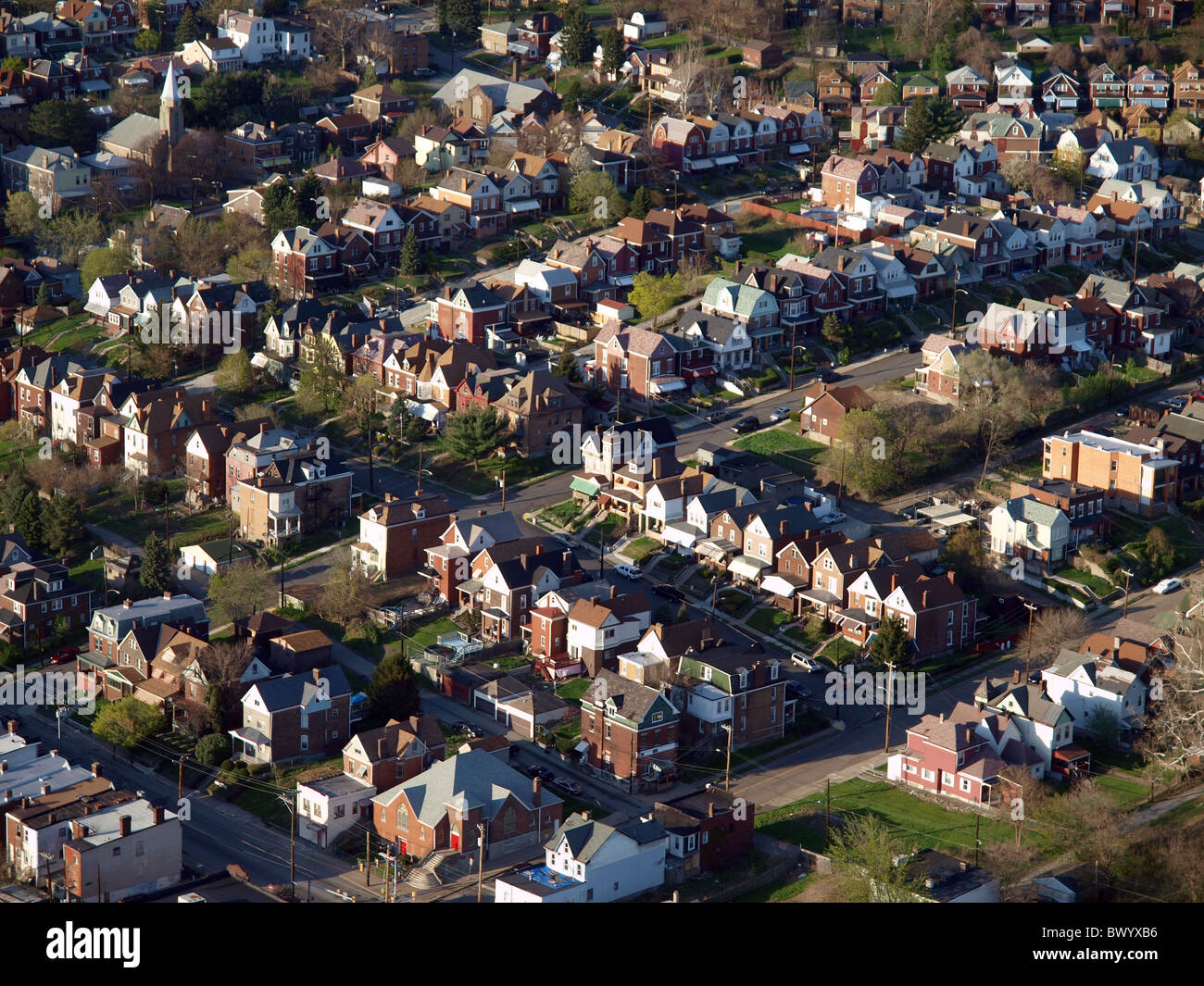 Older working class neighborhood in the eastern United States Stock