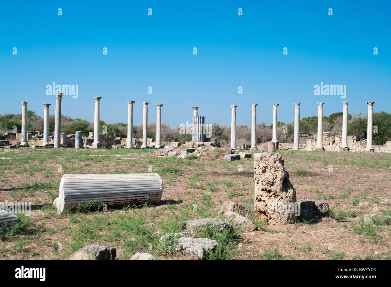Roman ruins in Salamis ancient city in northern Cyprus Stock Photo - Alamy