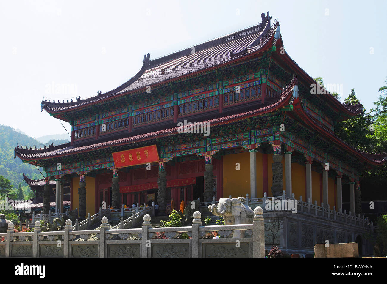 Huayan Temple, Mount Jiuhua, Qingyang, Anhui Province, China Stock Photo