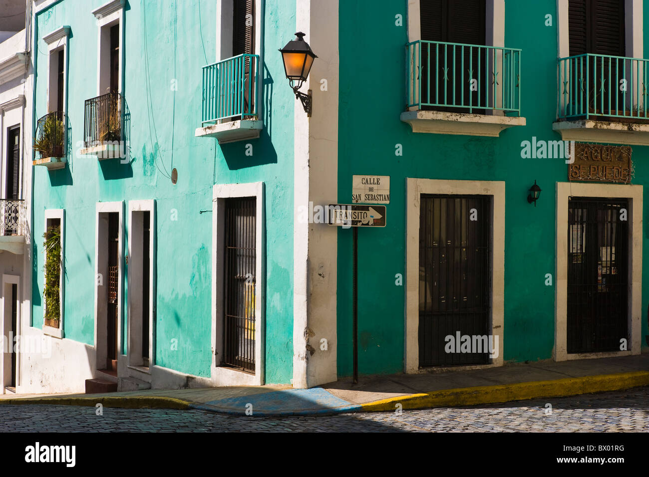 Calle de San Sebastian, Old San JUan, Puerto Rico Stock Photo