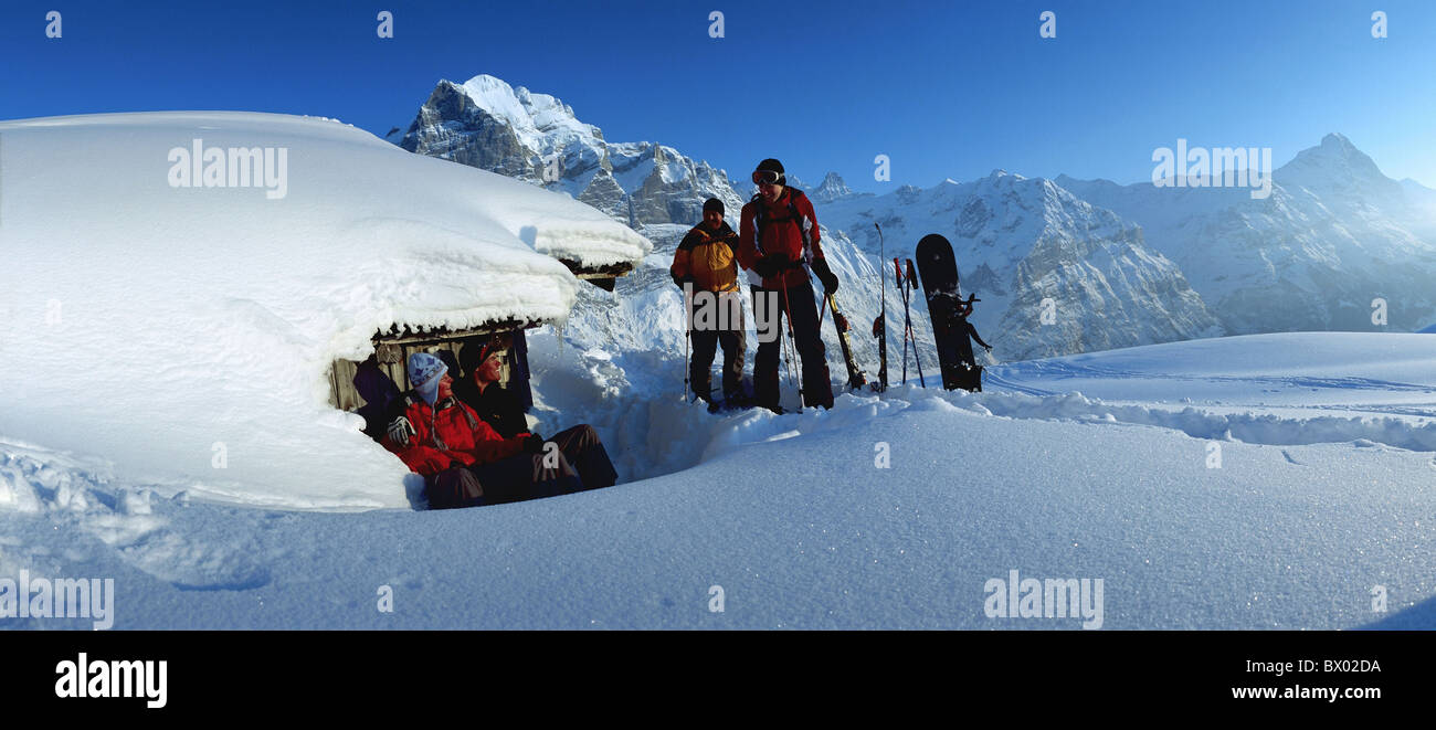 alpine Alps mountains Bernese Oberland chalet ridge Grindelwald group