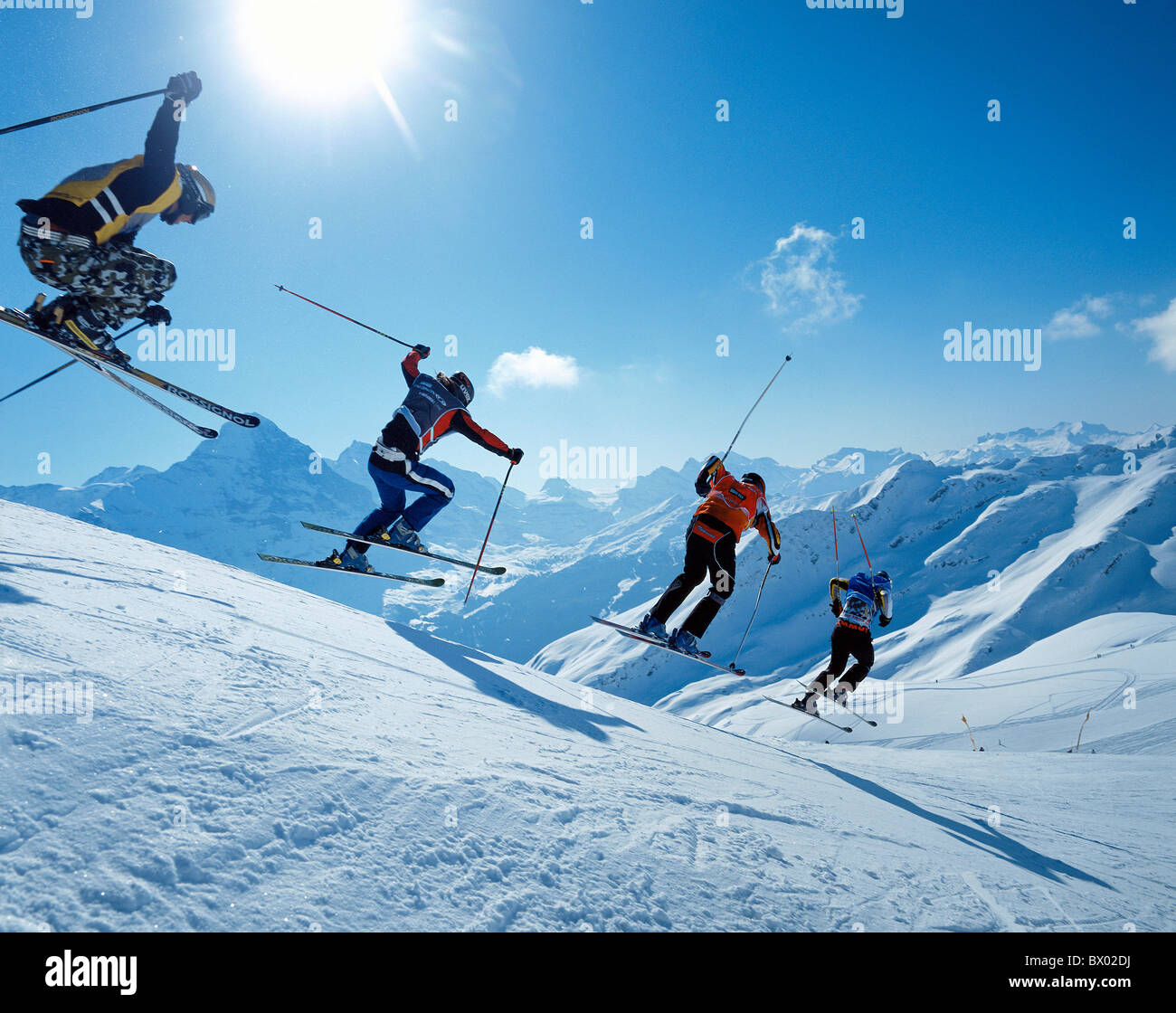action Alps mountains Bernese Oberland Carving ski ridge Grindelwald