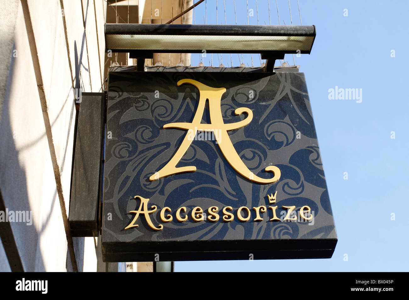 Accessorize shop sign Stock Photo Alamy