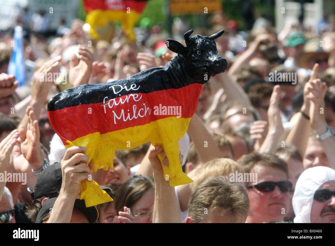 A demonstration of dairy farmers for fair milk prices, Berlin, Germany Stock Photo