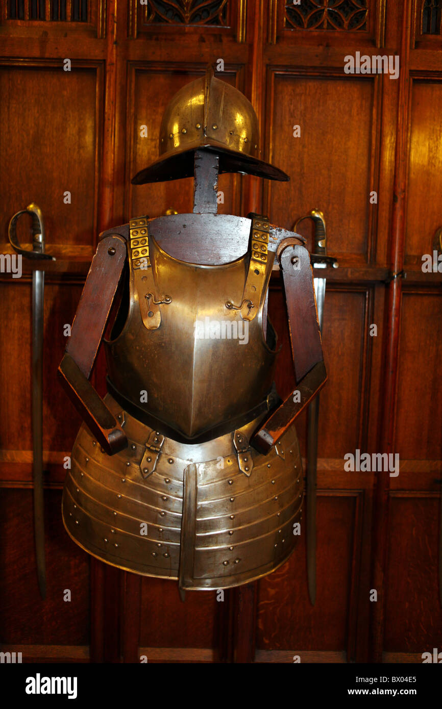 Armour suit inside the Great Hall, Edinburgh Castle in Scotland. Stock Photo