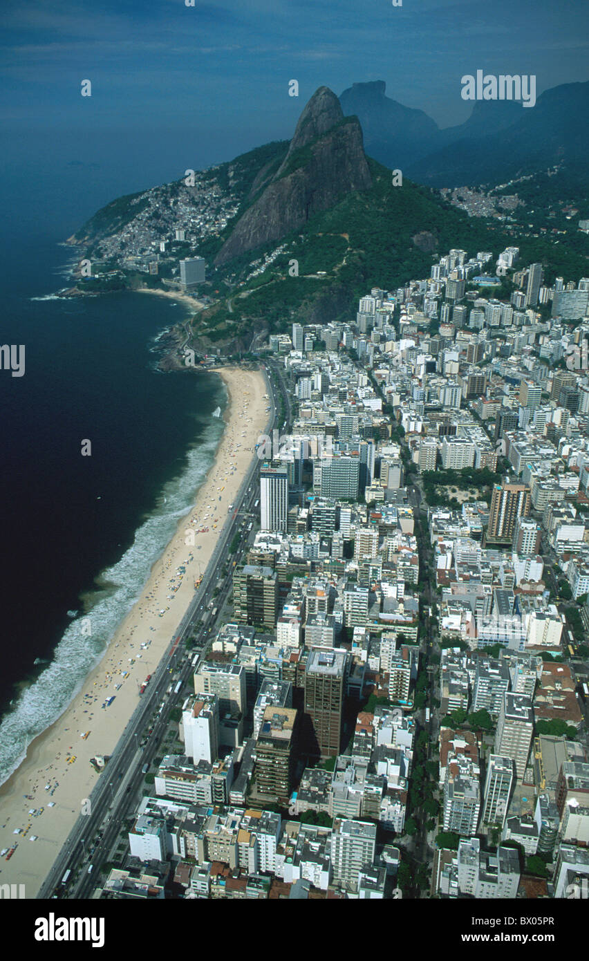 beach Brazil South America city coast overview Rio de Janeiro sea ...