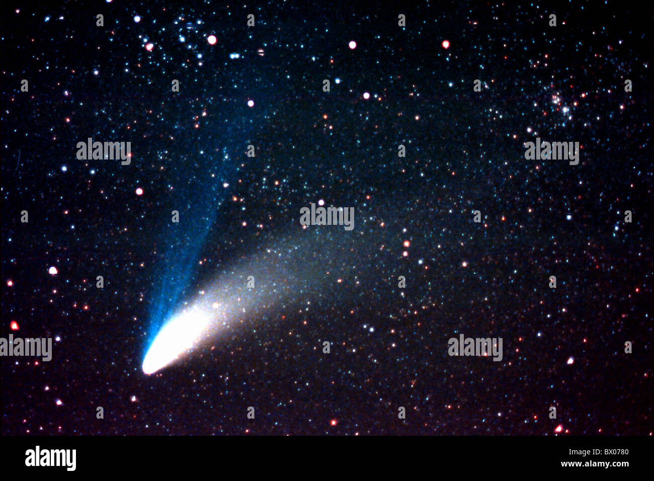 all astronomy Hale Bopp heavenly body comet tail stars universe macrocosm Stock Photo