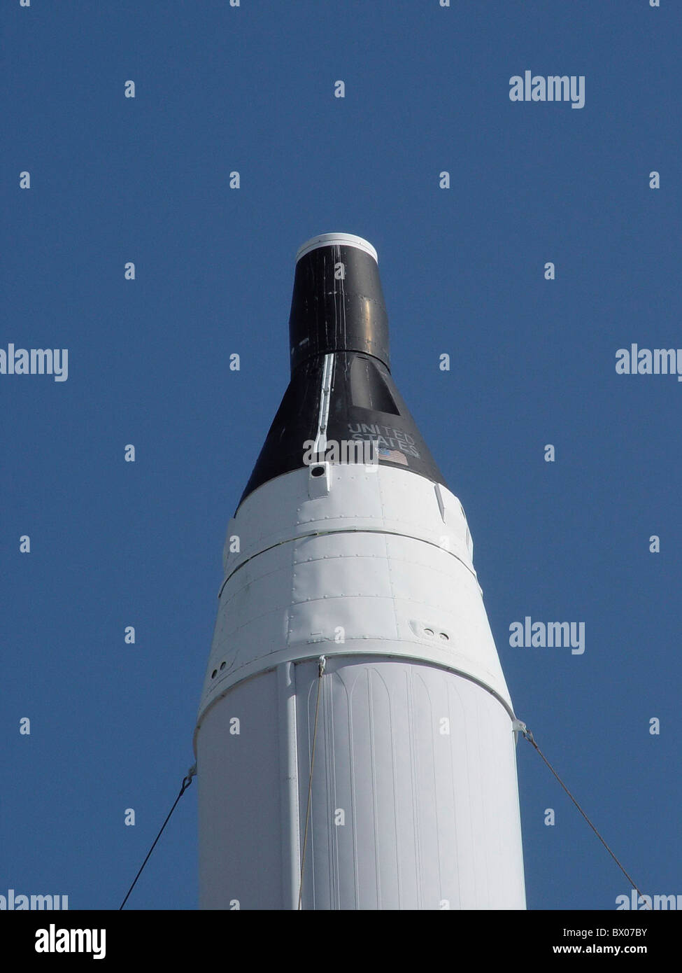 cape Canaveral detail Florida Gemini mission sky intercontinental rocket Kennedy Space centre head NASA roc Stock Photo