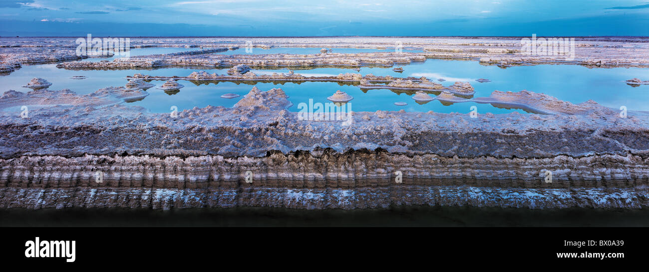 Qarhan Lake, Golmud, Qinghai Province, China Stock Photo