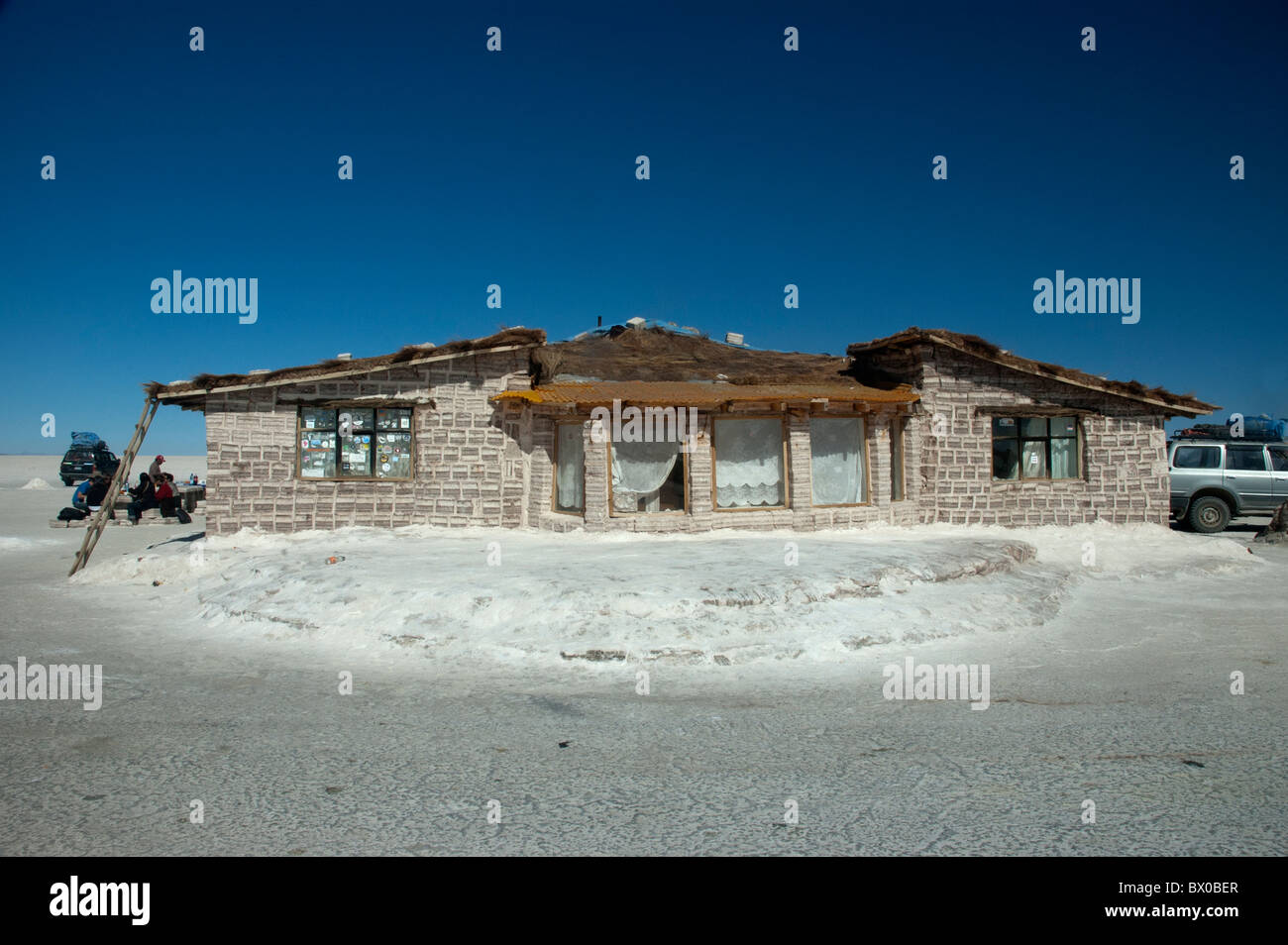 Building blocks used to construct the Salt Hotel, Salar de Uyuni salt flats, Bolivia. Stock Photo