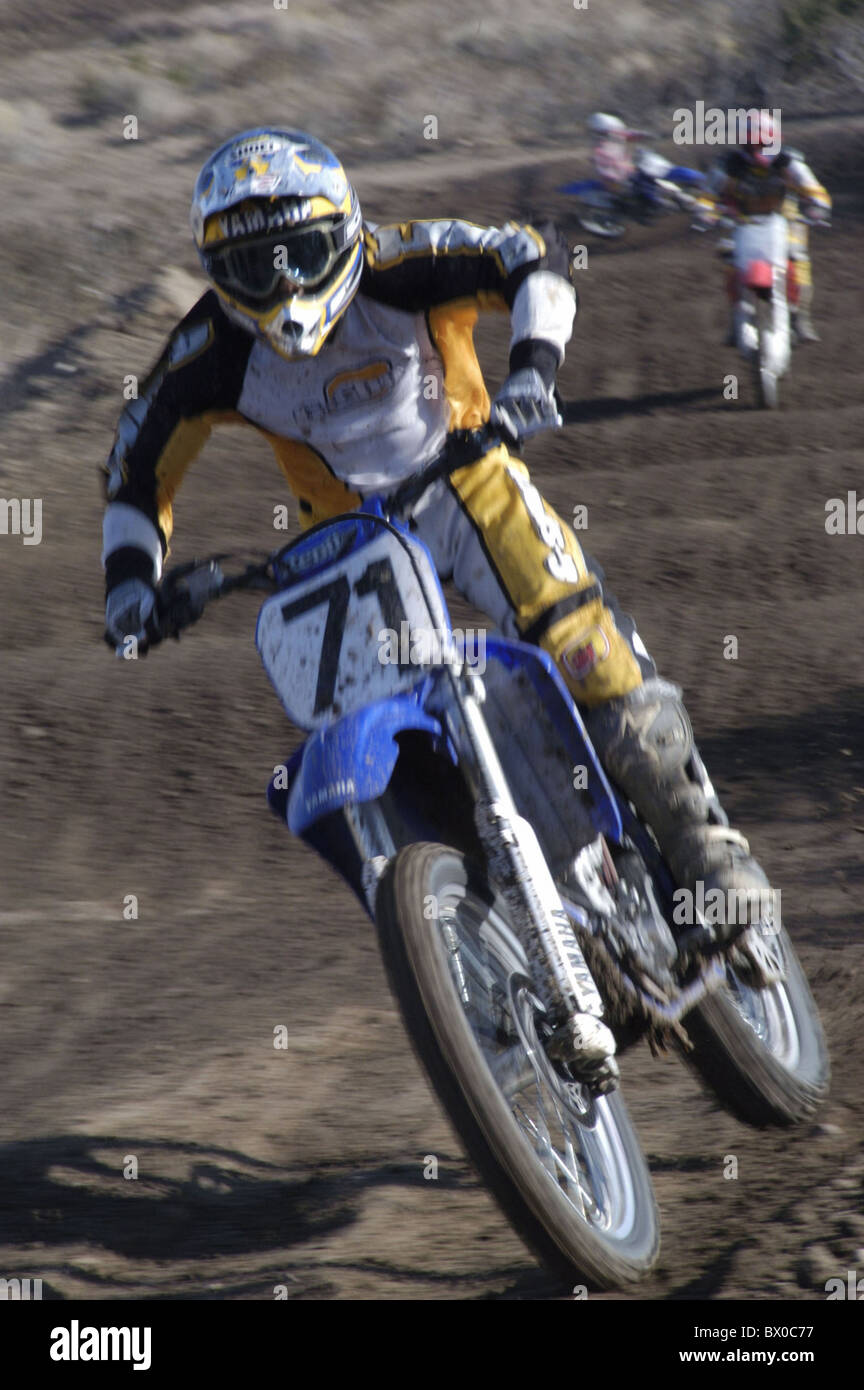 action driver several moto cross motor sport running sport Stock Photo