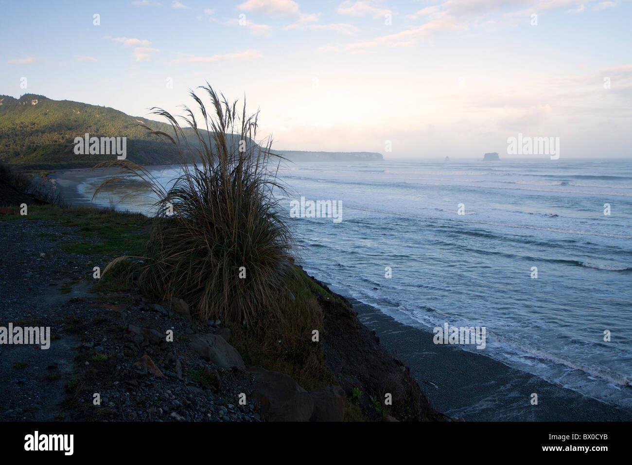 Rapohoe Beach north of Greymouth on the West Coast of New Zealand South Island Stock Photo