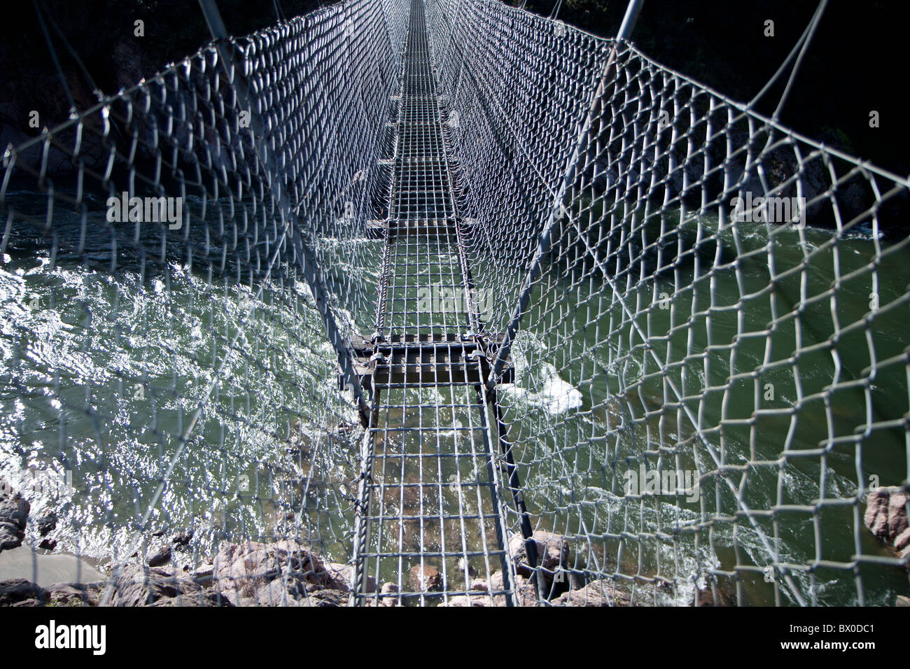 New Zealand S Longest Swing Bridge At Buller Gorge Stock