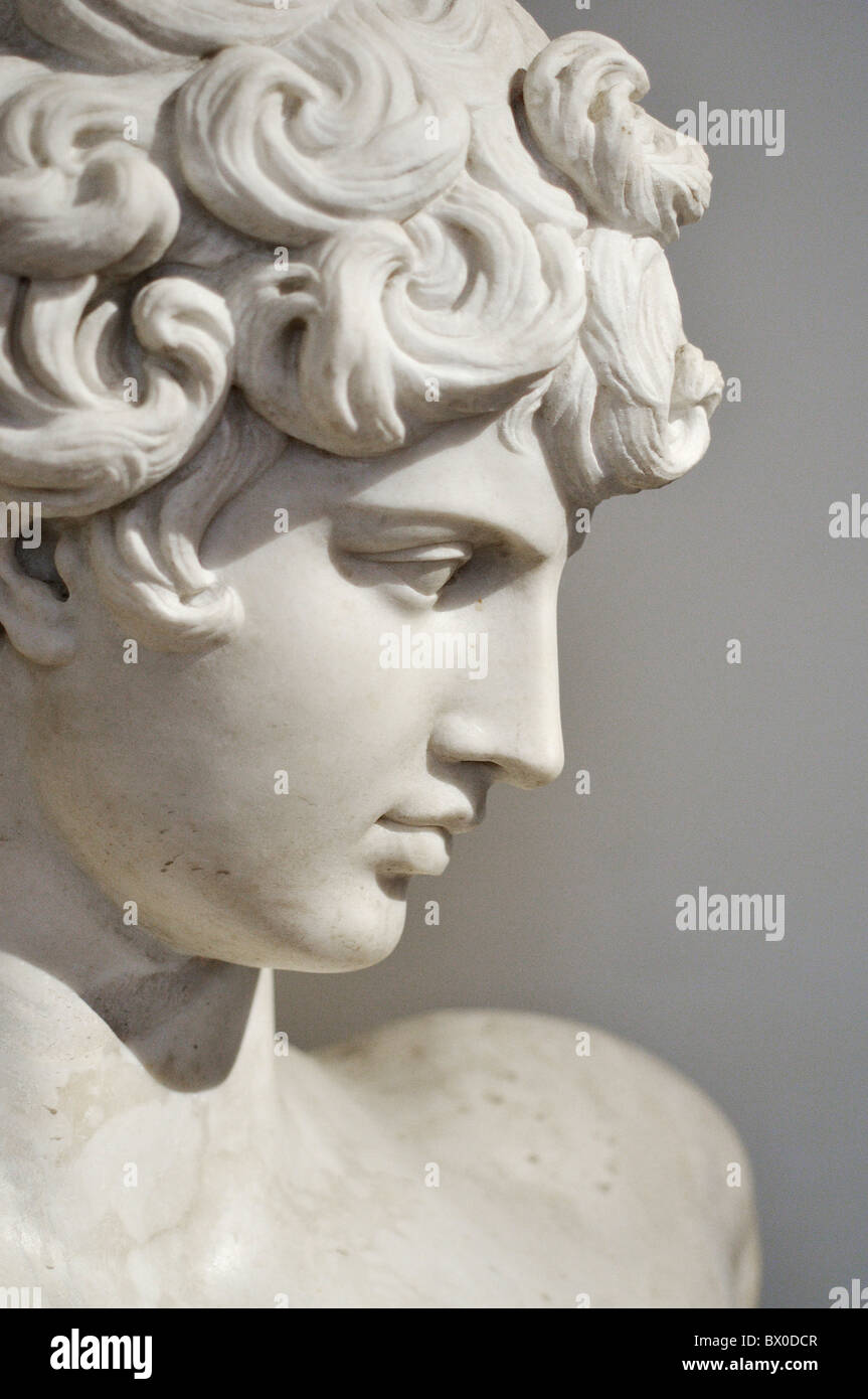 Rome. Italy. Museo Nazionale Romano. Palazzo Altemps. Antinous, from the Ludovisi Collection. Ludovisi Antinous. Stock Photo