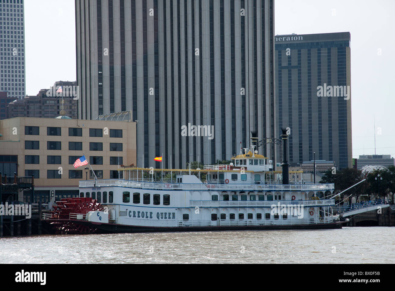 The Creole Queen entertains passengers on Mississippi River Cruises in New Orleans, Louisiana. Stock Photo