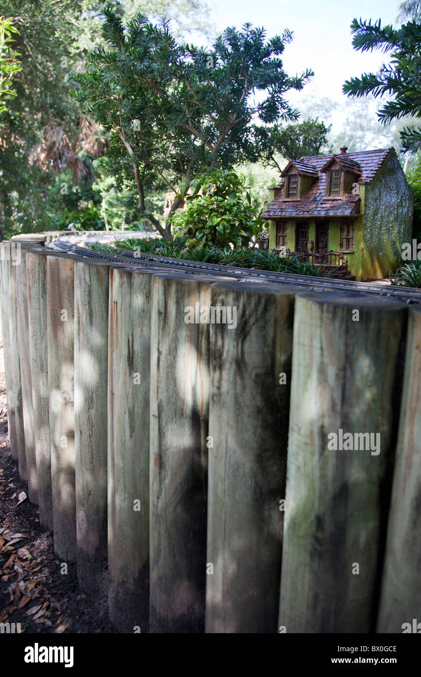 The New Orleans Botanical Garden Displays Miniature Trains Stock