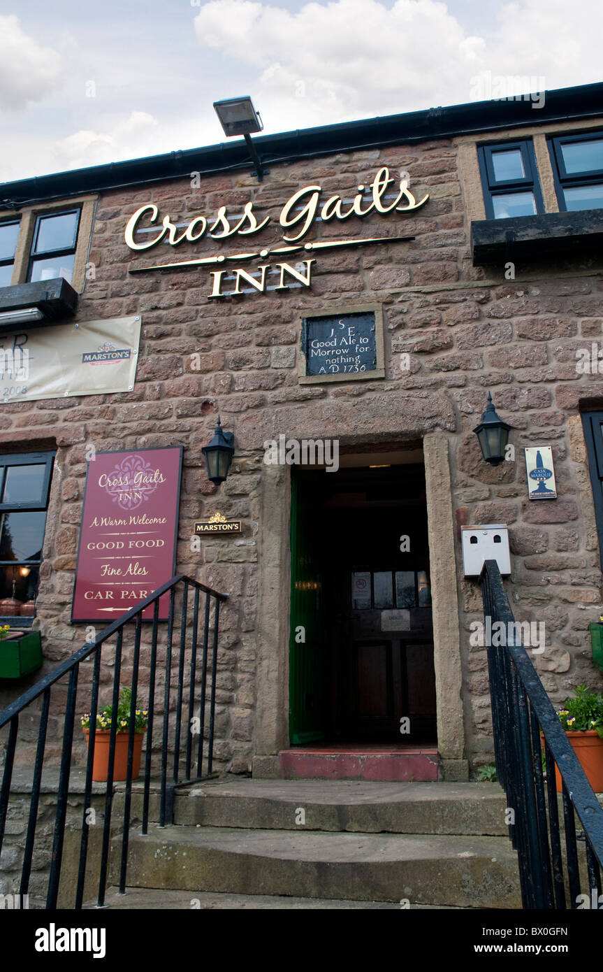 The Cross Gates Inn by Pendle Hill in Lancashire in Northern England Stock Photo Alamy
