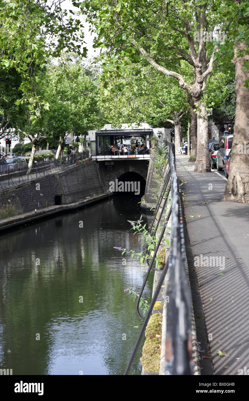 Situated in Little Venice, Maida Vale is the Maida Hill Tunnel, this by passes the Edgware Road on the Regents Canal. Stock Photo