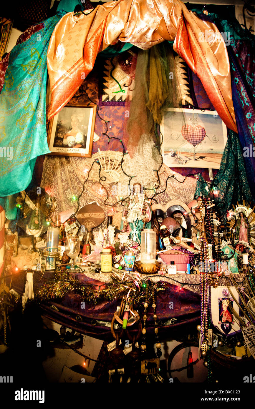 Voodoo Spiritual Temple in New Orleans, Louisiana, established in 1990 by Priestess Miriam and Priest Oswan Chamani. Stock Photo