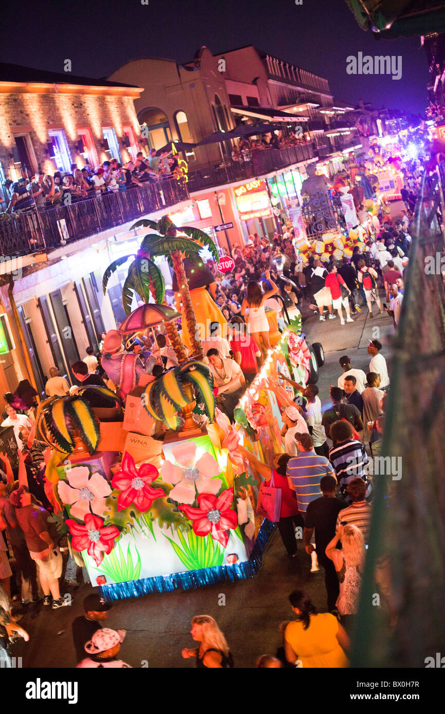 EA Sports celebrates the release of the 2011 game edition with Madden Gras 2011, culminating with a Mardi-Gras style parade. Stock Photo