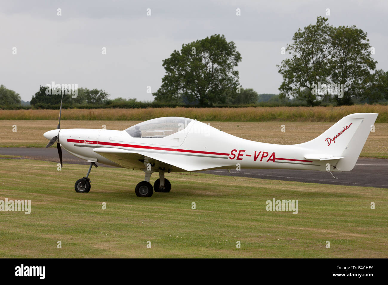 Aerospool WT-9 Dynamic SE-VPA parked on the grass at Breighton Airfield Stock Photo