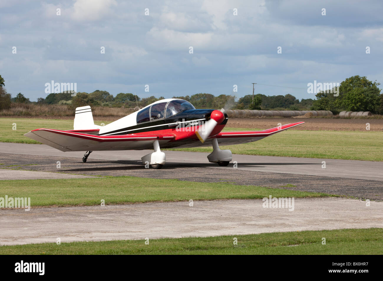 Jodel DR1050 Ambassadeur taxiing in after landing at Breighton Airfield Stock Photo