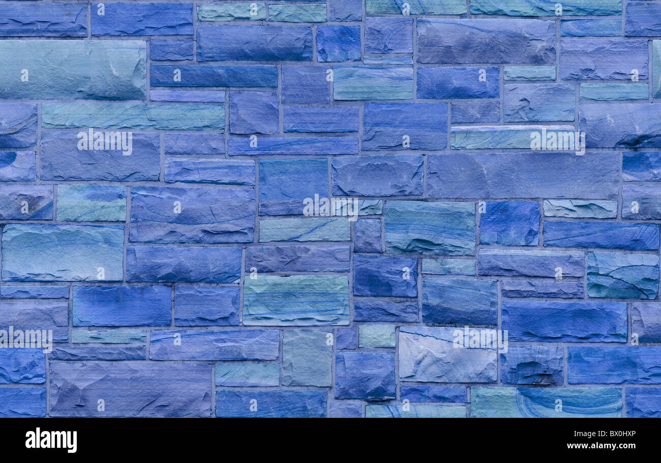 Blue stone masonry wall seamlessly tileable Stock Photo