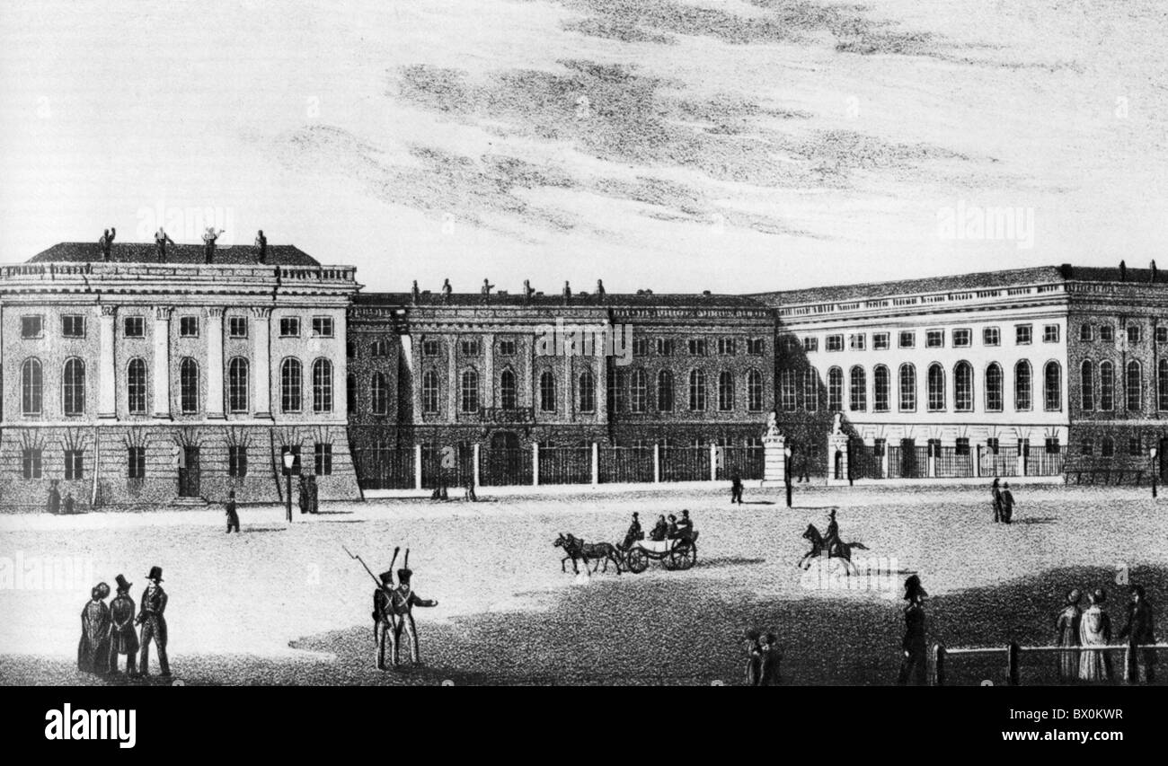 BERLIN UNIVERSITY about 1835. Karl Marx was among the students Stock