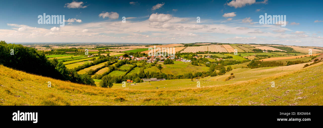 Panorama of Millington village in the Yorkshire Wolds Stock Photo