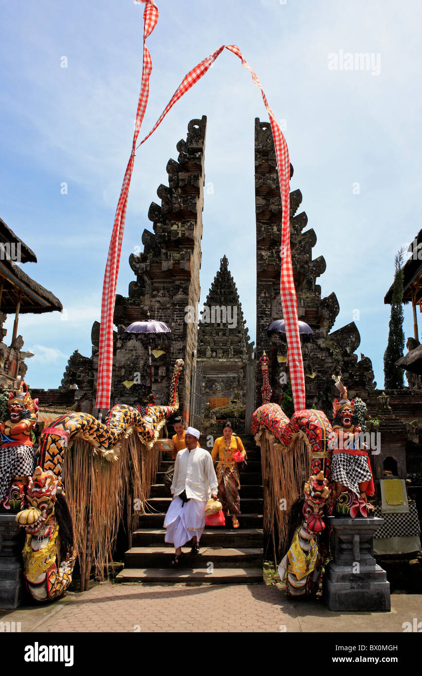Temple near Lake Batur, Pura Ulun Danu Batur. Bali, Indonesia Stock Photo