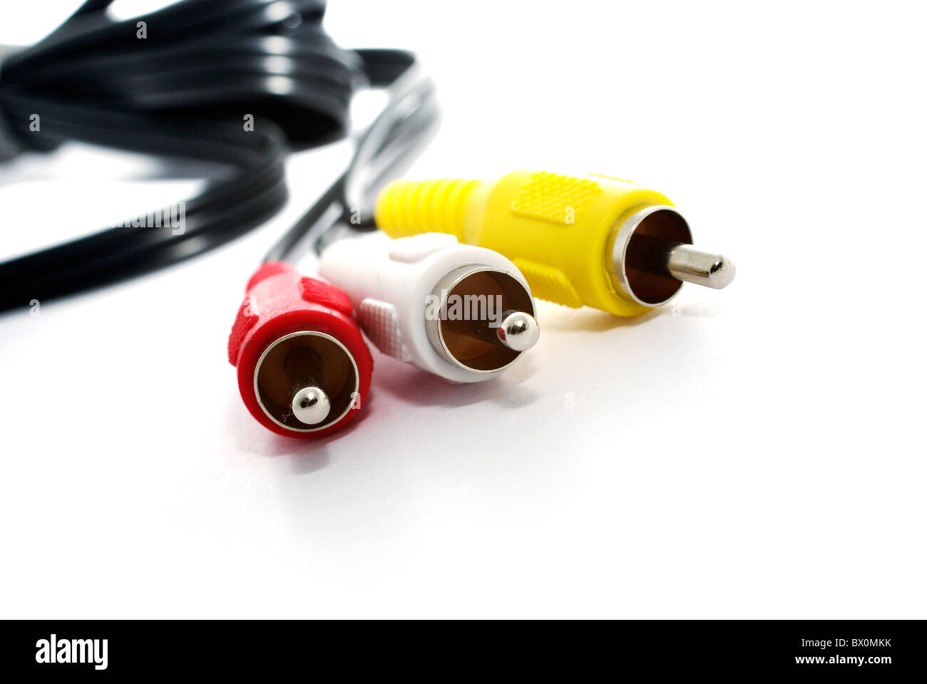 Macro photo of A/V cable isolated on white background Stock Photo - Alamy