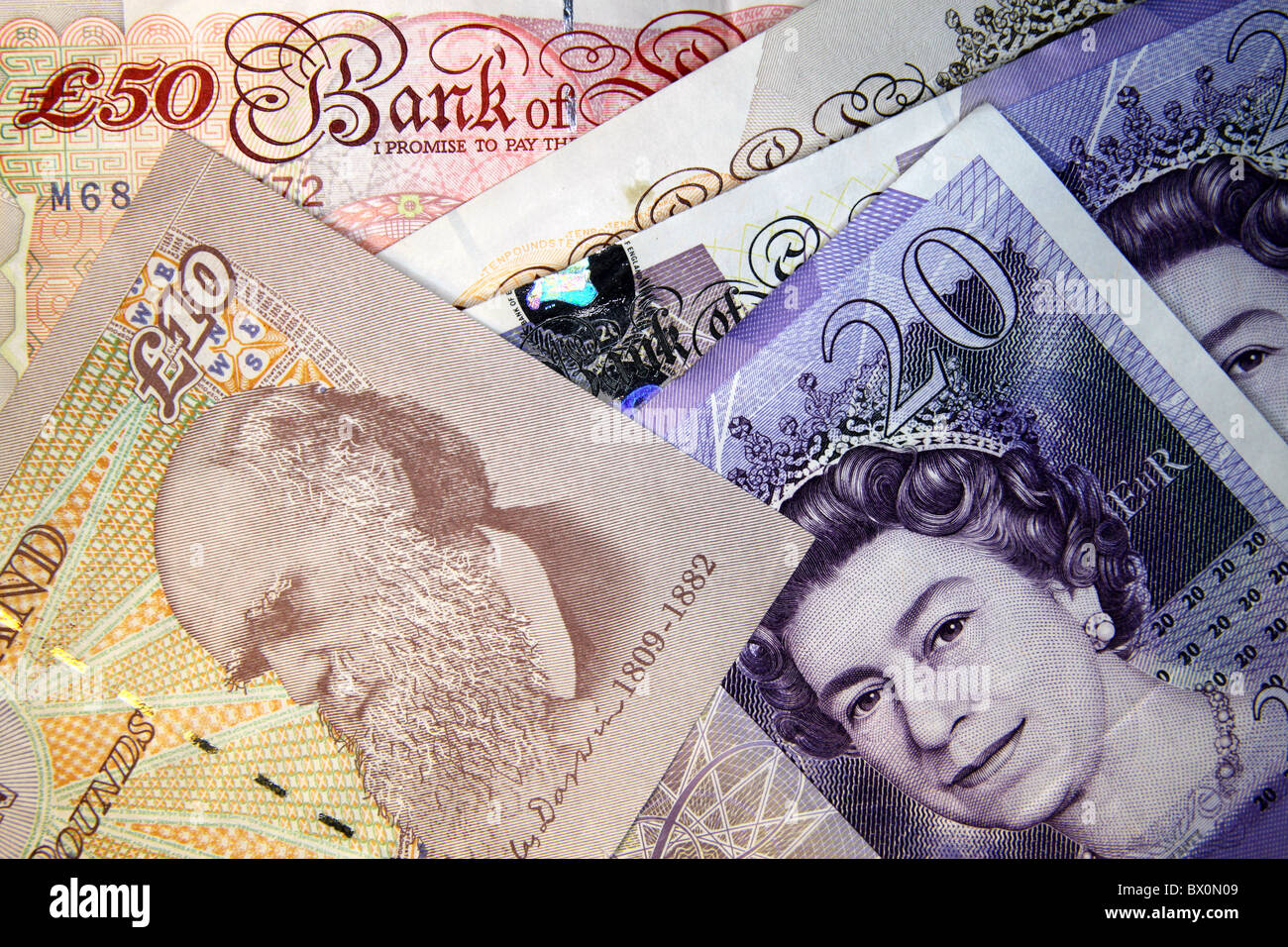 British Pound Bank Notes Stock Photo