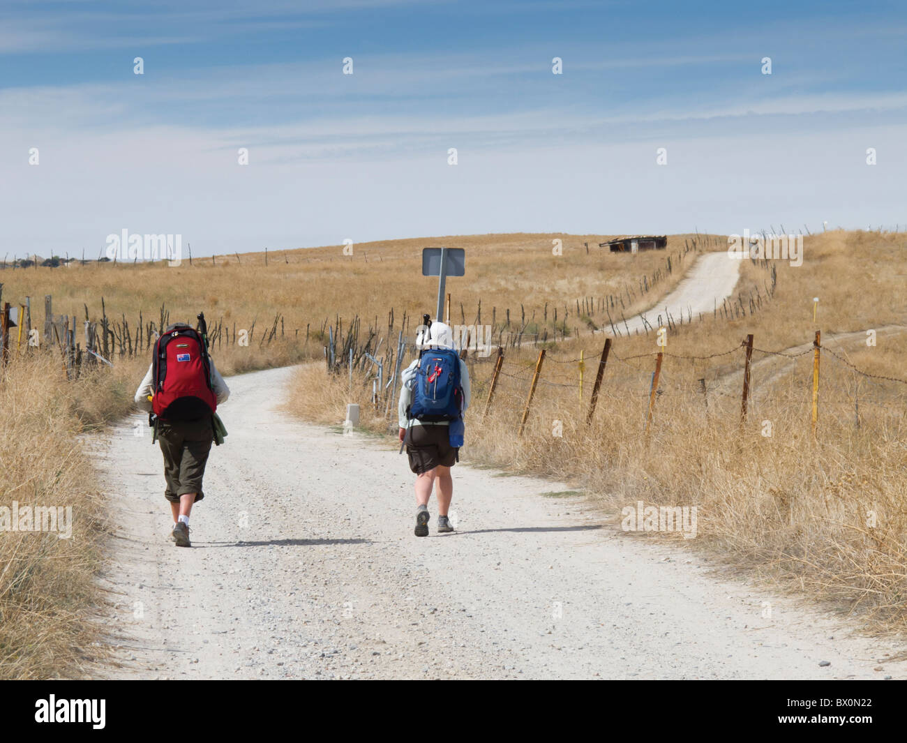 Walkers on the Camino de Santiago, Spain Stock Photo Alamy