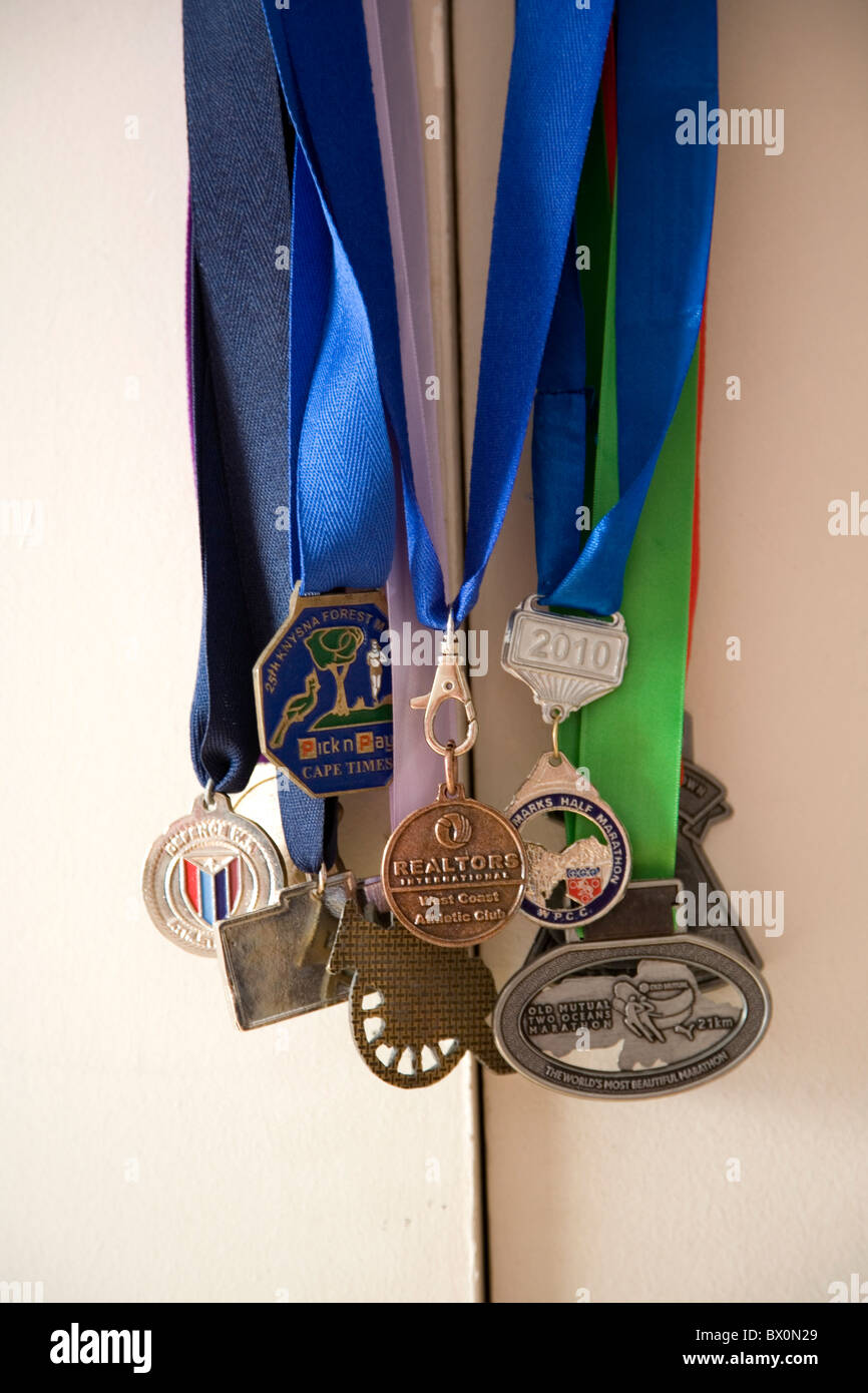 Marathon Medals Stock Photo