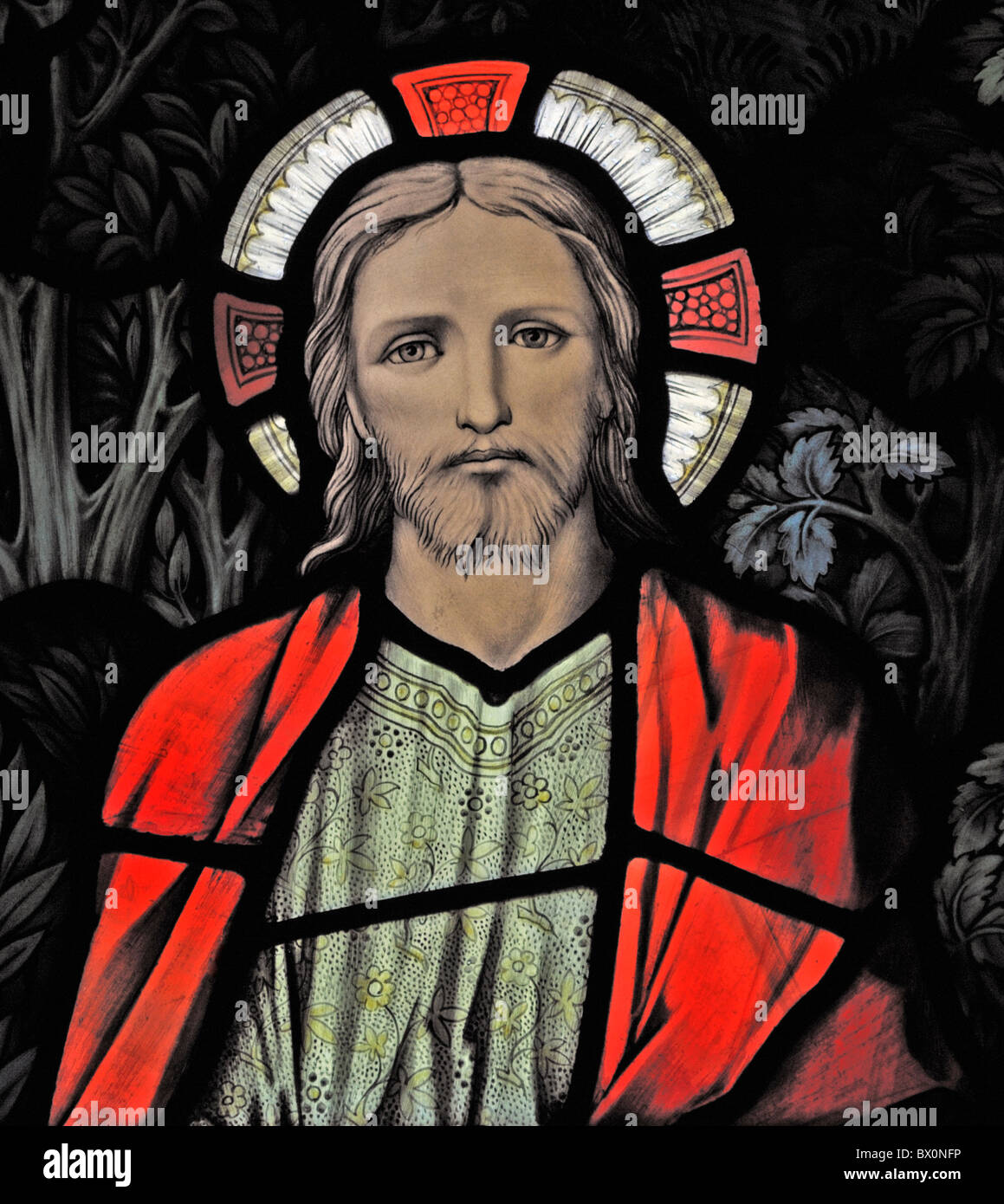 The risen Christ, East window (detail). Church of Christ and Saint Mary, Armathwaite, Cumbria