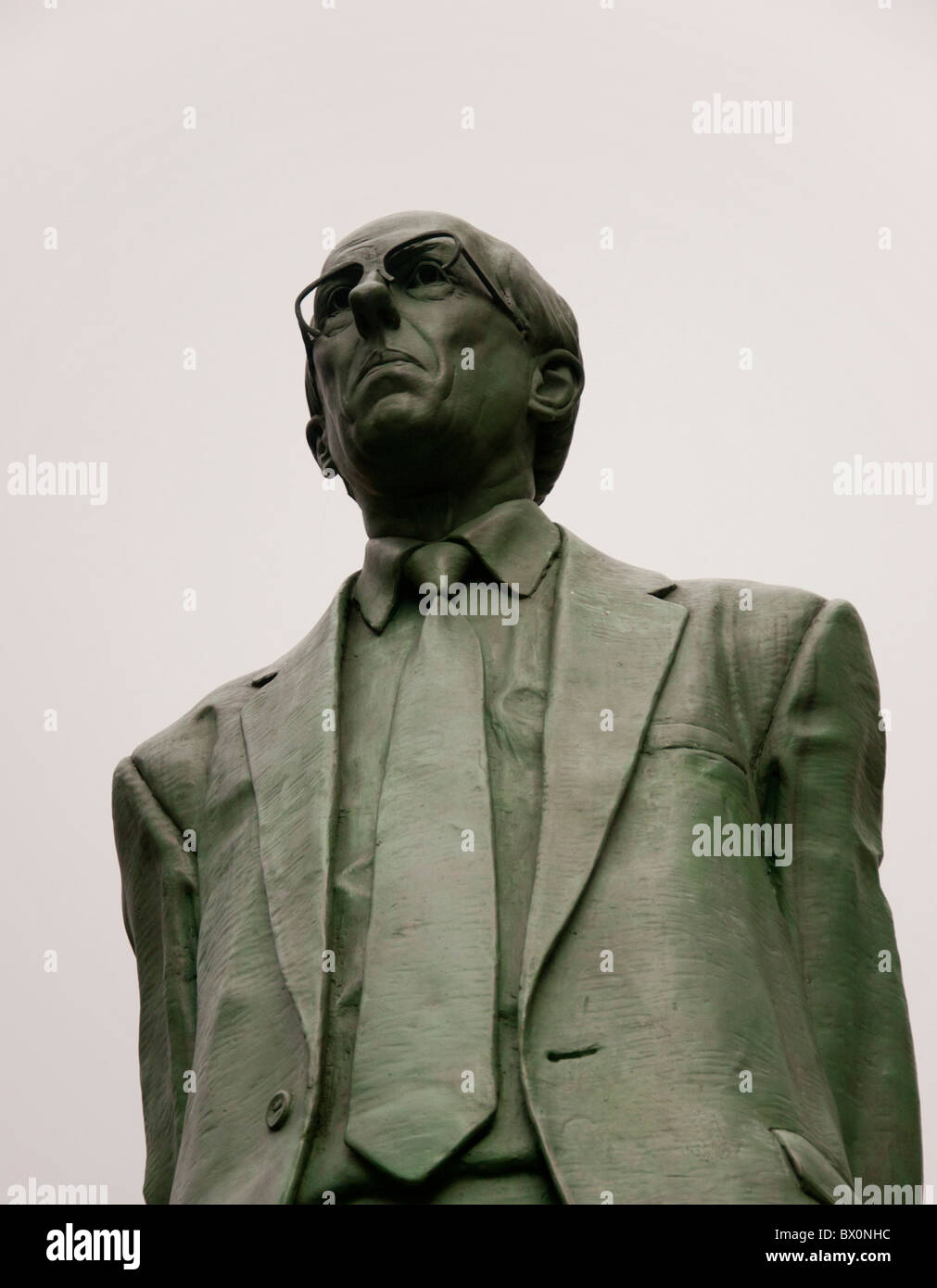 Statue of Donald Dewar, Scotland's First First Minister. In front of ...