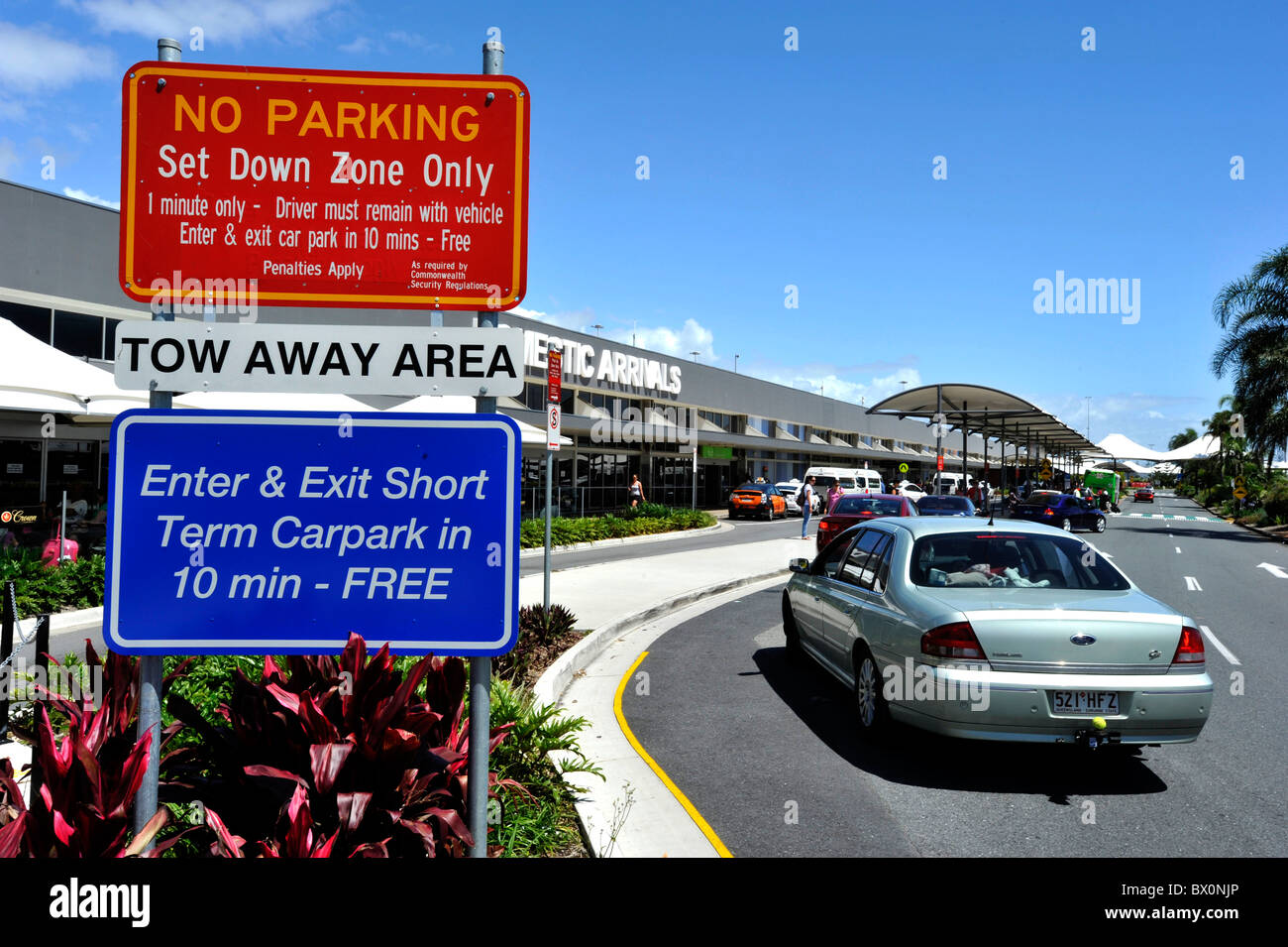 Parking signs at Gold Coast Airport Australia Stock Photo