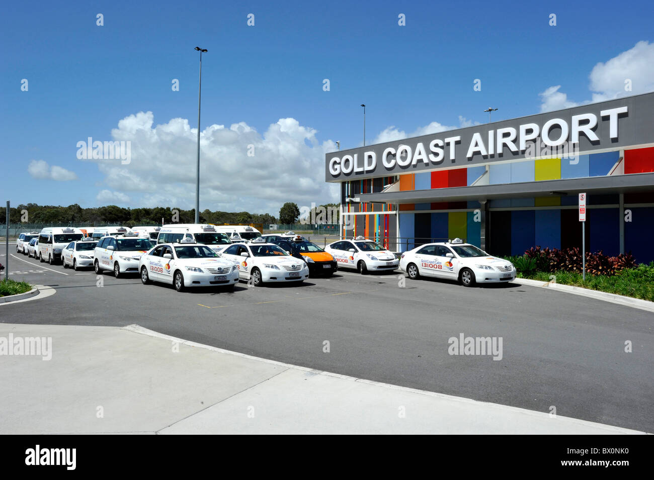 Taxis wait at Gold Coast Airport Australia Stock Photo