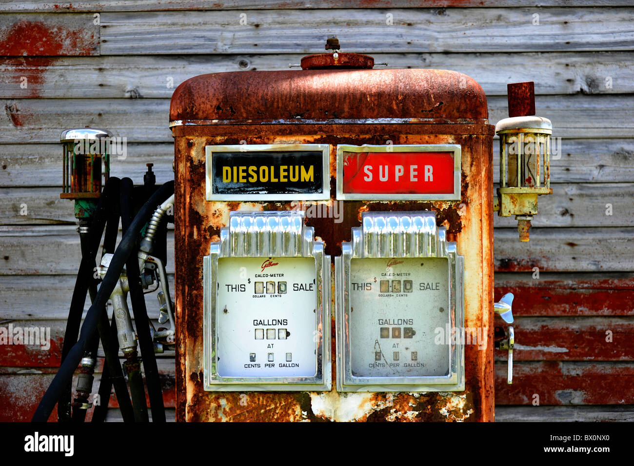 Old petrol pumps Stock Photo
