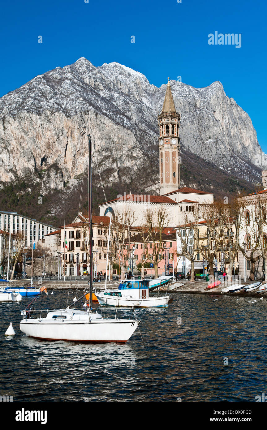 View of city of Lecco, Lake Como, Italy Stock Photo