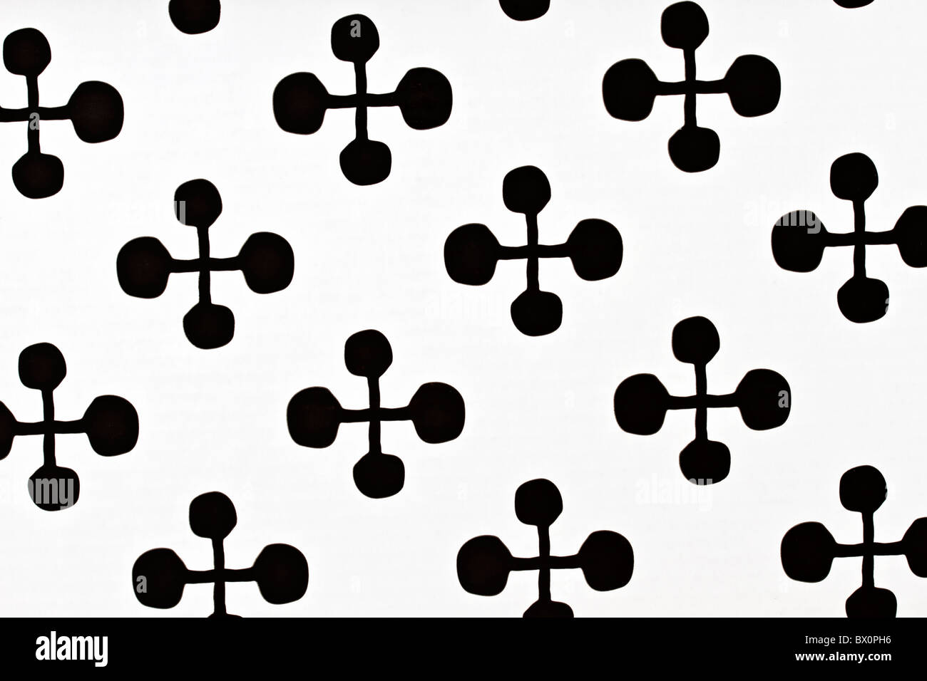 Black and white pattern fabric background Stock Photo