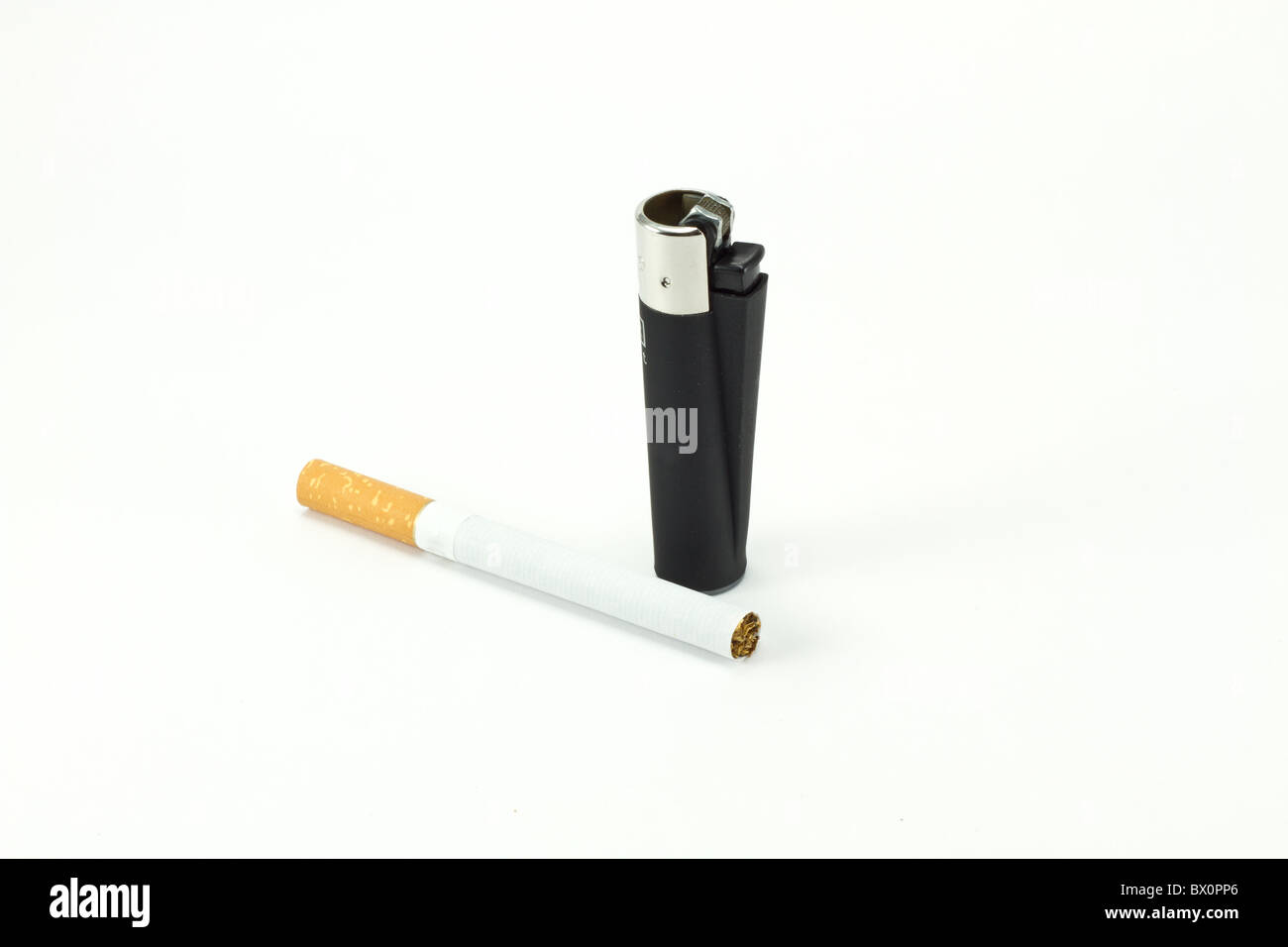 Lighter and Cigarette Stock Photo Alamy